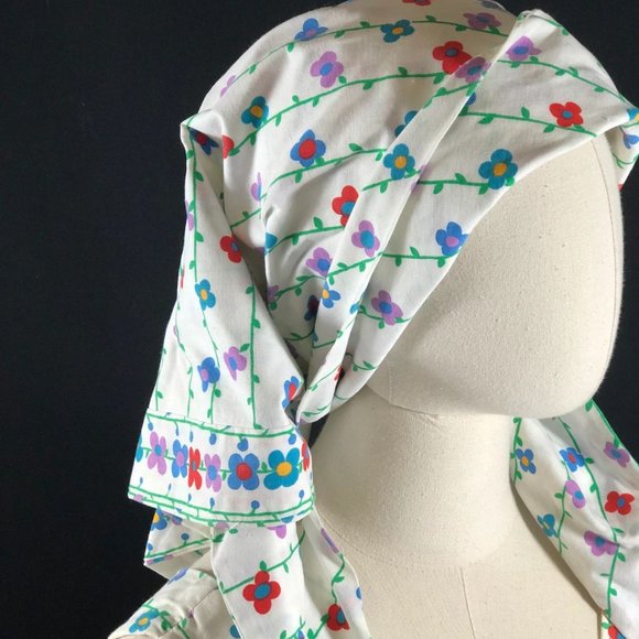 maxi dress /white blue red cotton / Maxi Long Sund - Picture 3 of 9